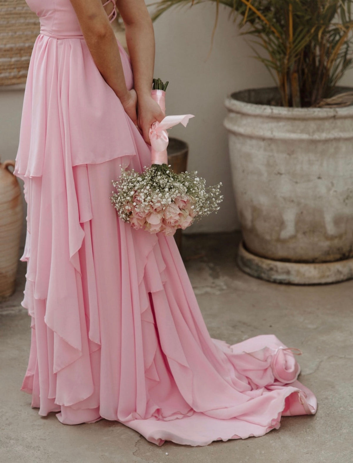 Beaded One Shoulder Pink Formal Prom Dress Wedding Guest Dress  J11979