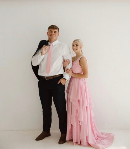 Beaded One Shoulder Pink Formal Prom Dress Wedding Guest Dress  J11979
