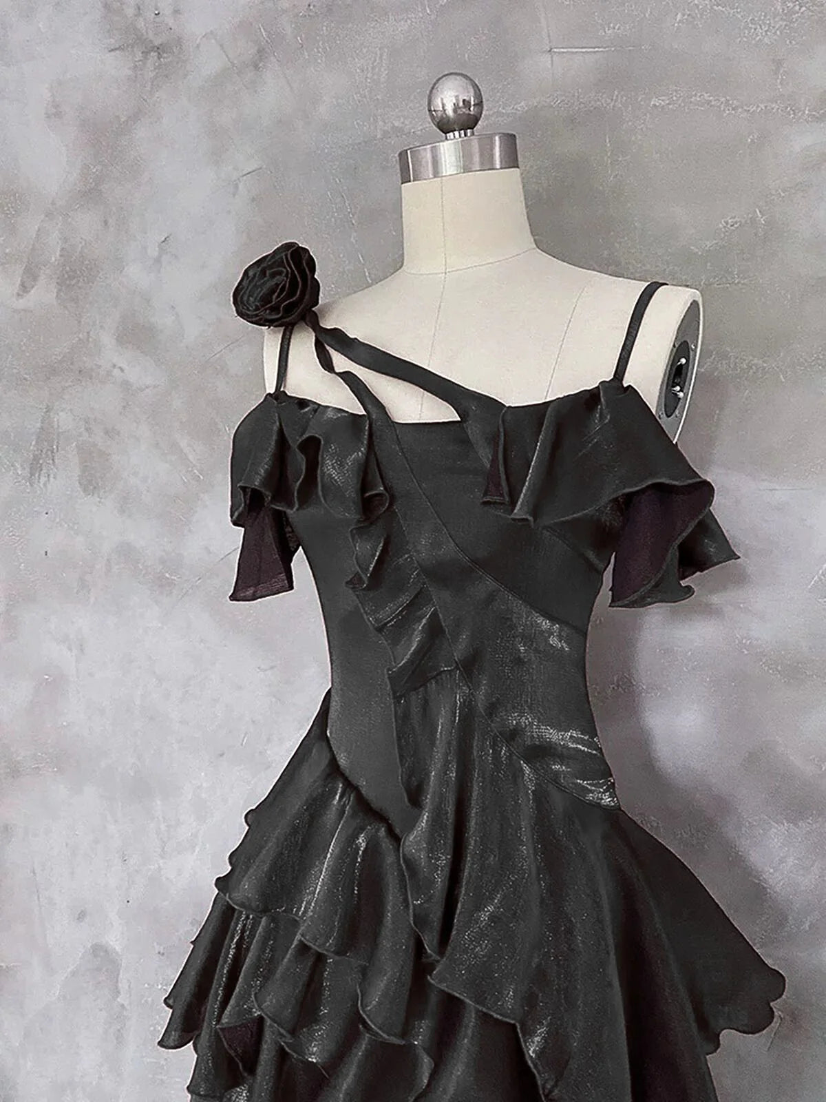 Robe de bal bustier violette en satin avec appliques, robe de soirée formelle J9413