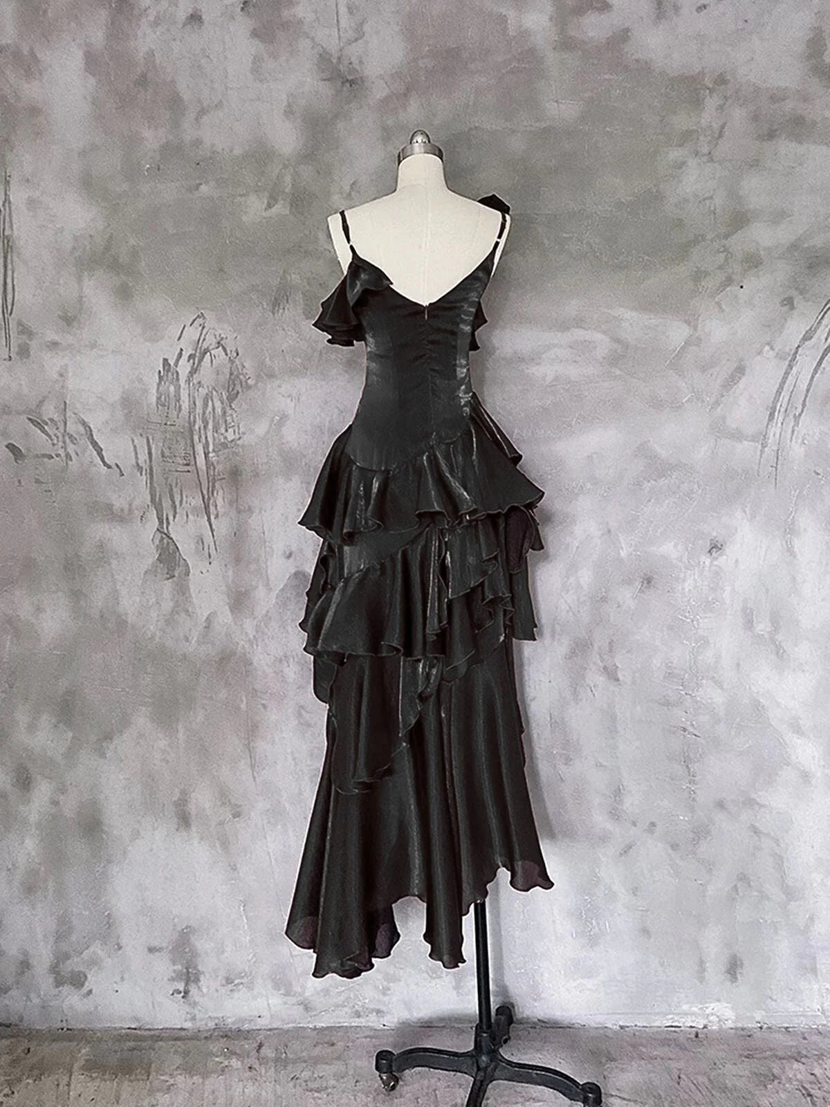 Robe de bal bustier violette en satin avec appliques, robe de soirée formelle J9413
