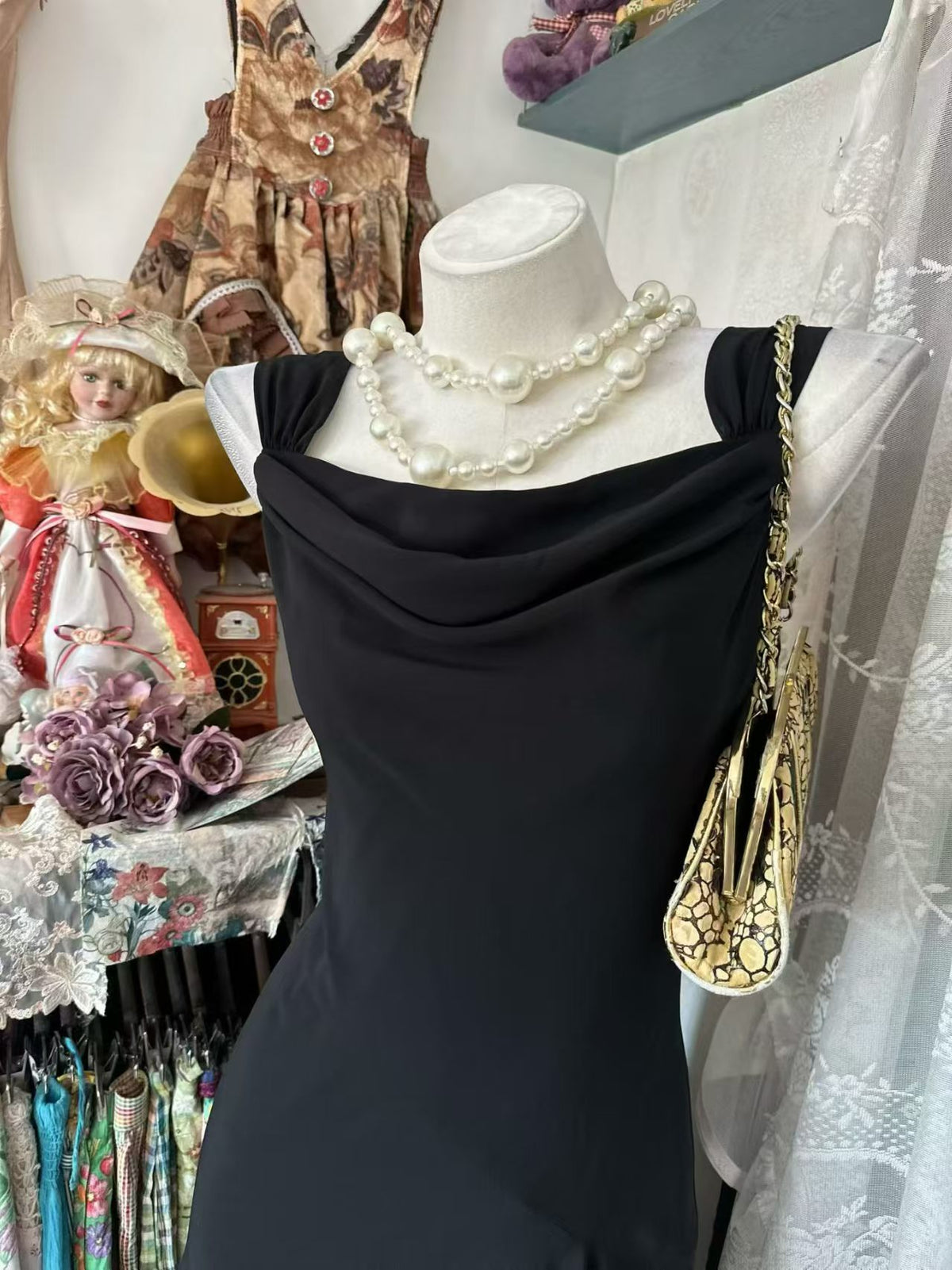 Black Mermaid Formal Evening Gown Sleeveless Prom Dress  J11857