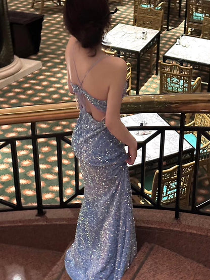Trägerloses silbernes Vintage-Abendkleid, A-Linie, Geburtstagskleid J9370