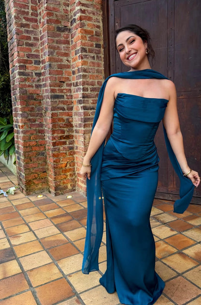 Robe de bal bustier violette en satin avec appliques, robe de soirée formelle J9413