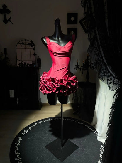 Burgundy Satin Sheath Birthday Dress Short Homecoming Dress  J10817