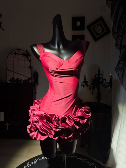 Burgundy Satin Sheath Birthday Dress Short Homecoming Dress  J10817