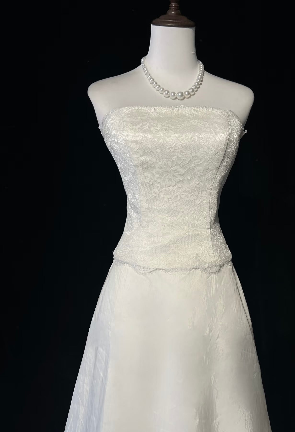 Strapless Mermaid White Wedding Dress Satin Bridal Dress J7980