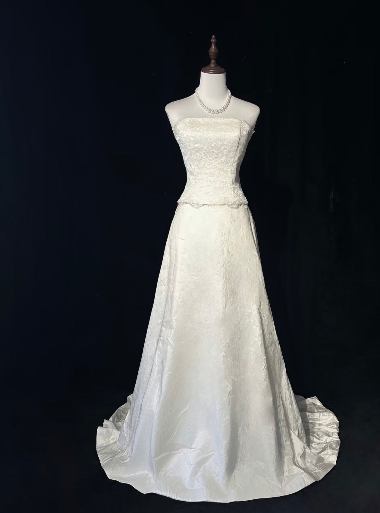 Strapless Mermaid White Wedding Dress Satin Bridal Dress J7980