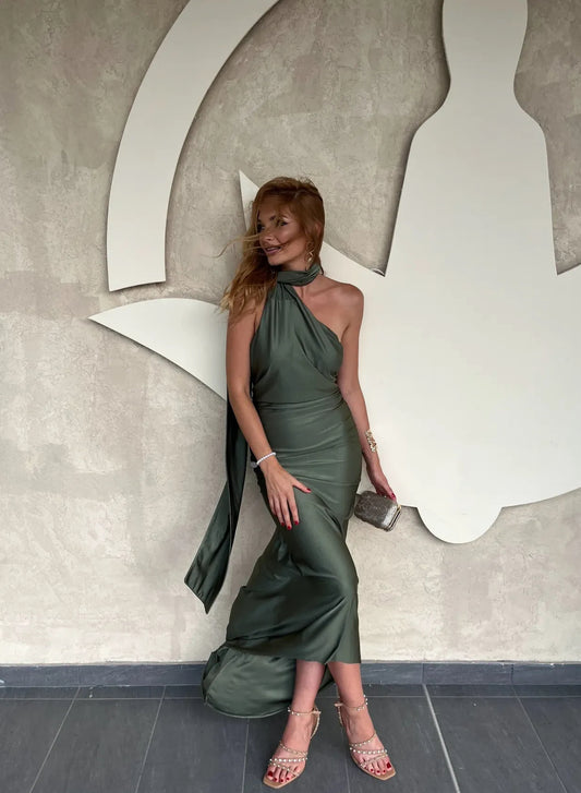 Green Backless Sheath Prom Dress Formal Party Dress J7832