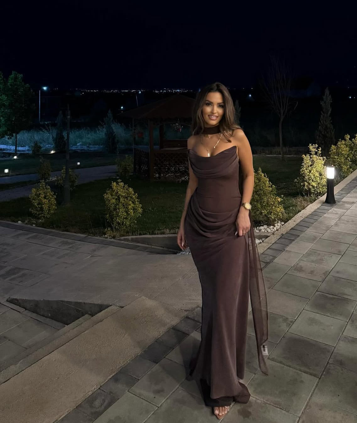 Sheath Chiffon Long Prom Dress Formal Party Dress J7949