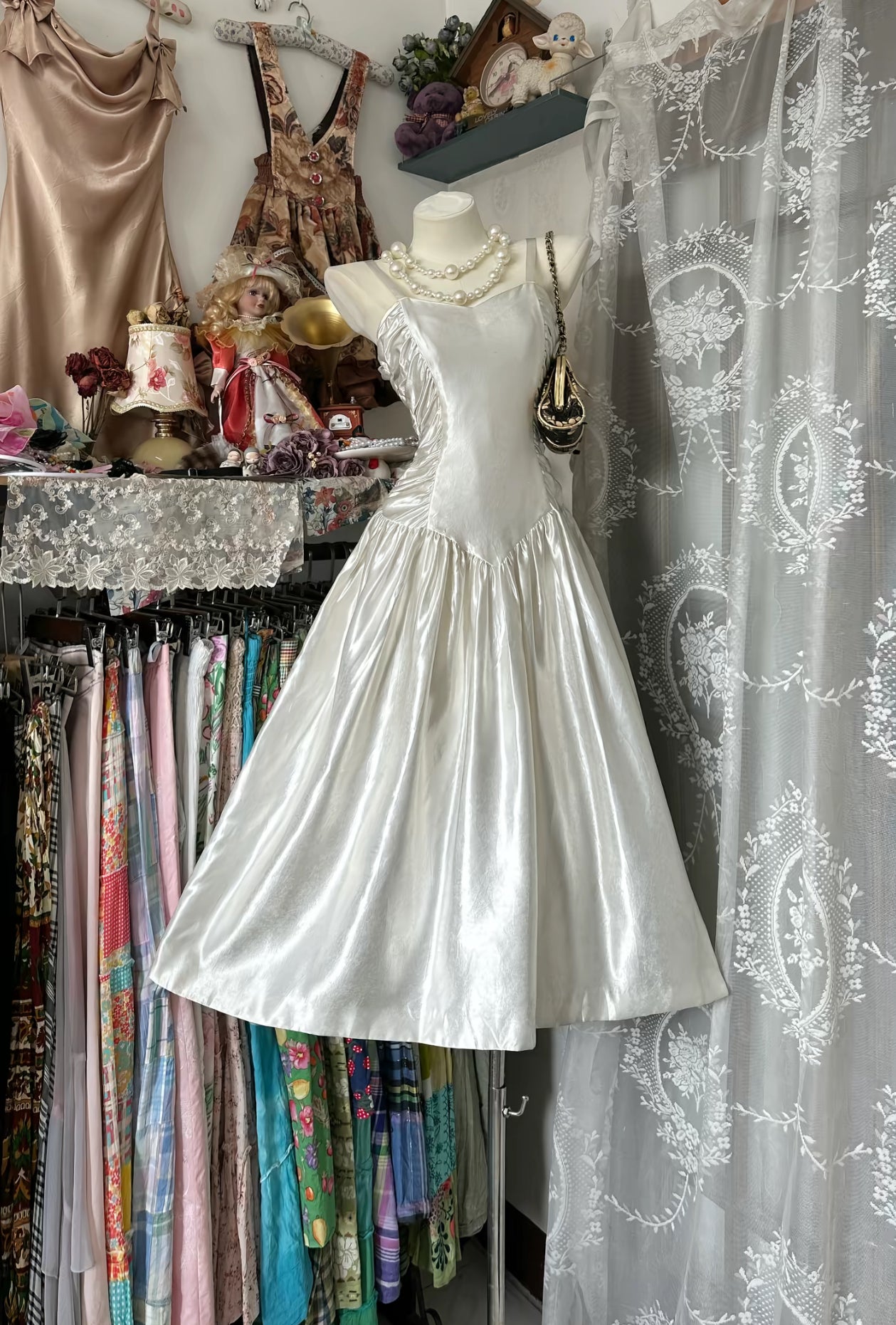 Rosa Etuikleid, lang, mit Seitenschlitz, Satin, formelles Kleid J8820