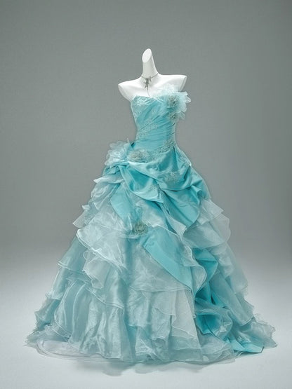 A Line Blue Princess Dress Sweet 16 Quinceanera Dresses J8439