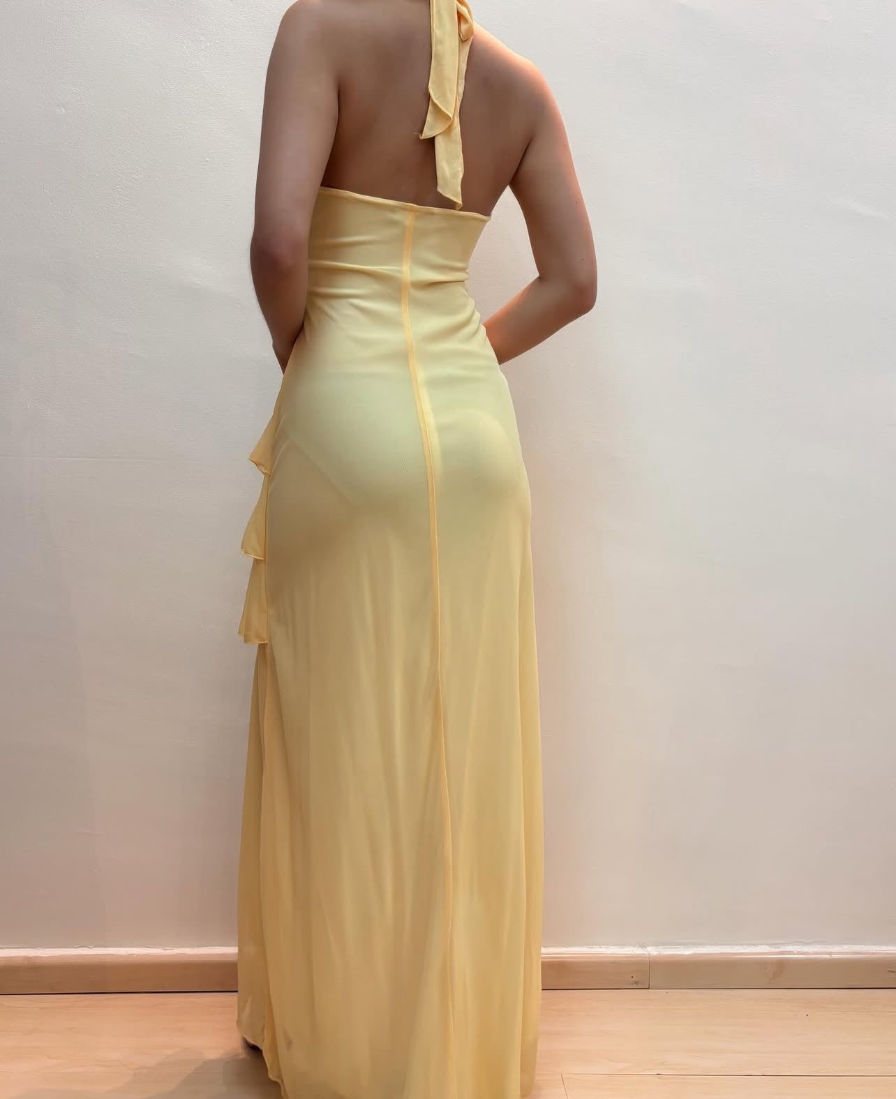 Neckholder-Ballkleid mit langen Lagen, formelles Abendkleid, Partykleid J8547