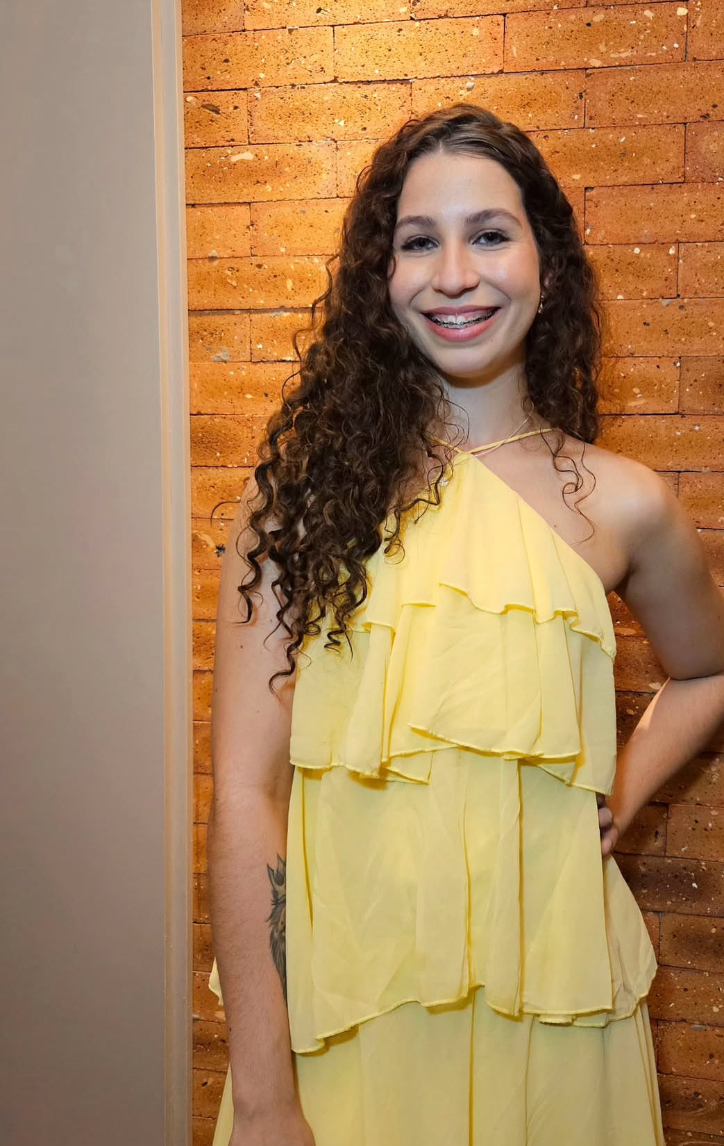 Yellow Tiered Chiffon Prom Dress Formal Graduation Dress Birthday Dress J7801