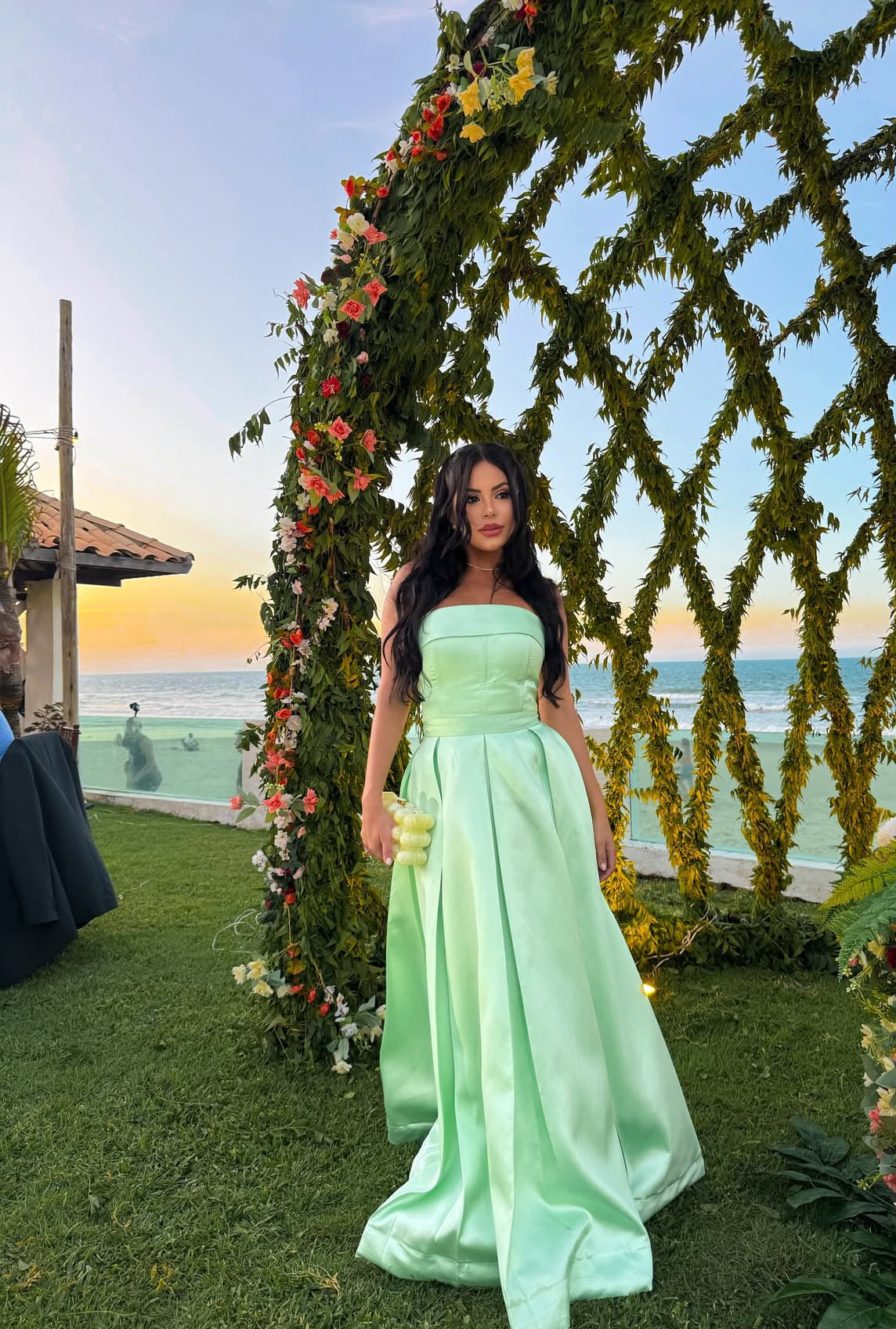 A-Linie Satin Hochzeitsgastkleid Formales Ballkleid Abendkleid Partykleid J7068