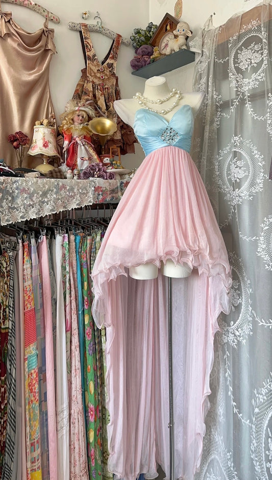 Sweetheart A-Linie Homecoming-Kleid Blaues Chiffon-Ballkleid J8598