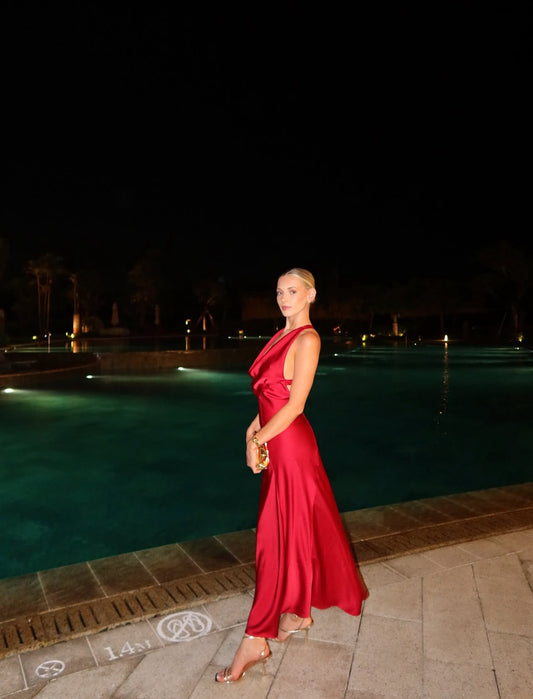 Sexy Red Backless Evening Dress Formal Party Dress  J7090