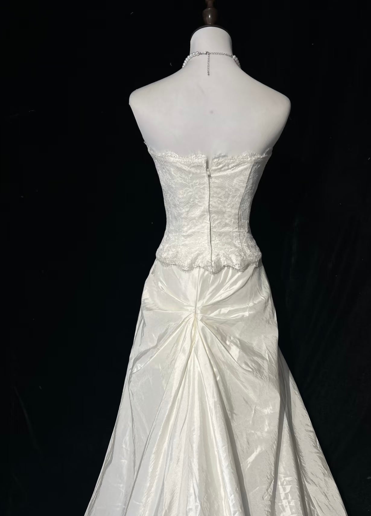 Strapless Mermaid White Wedding Dress Satin Bridal Dress J7980