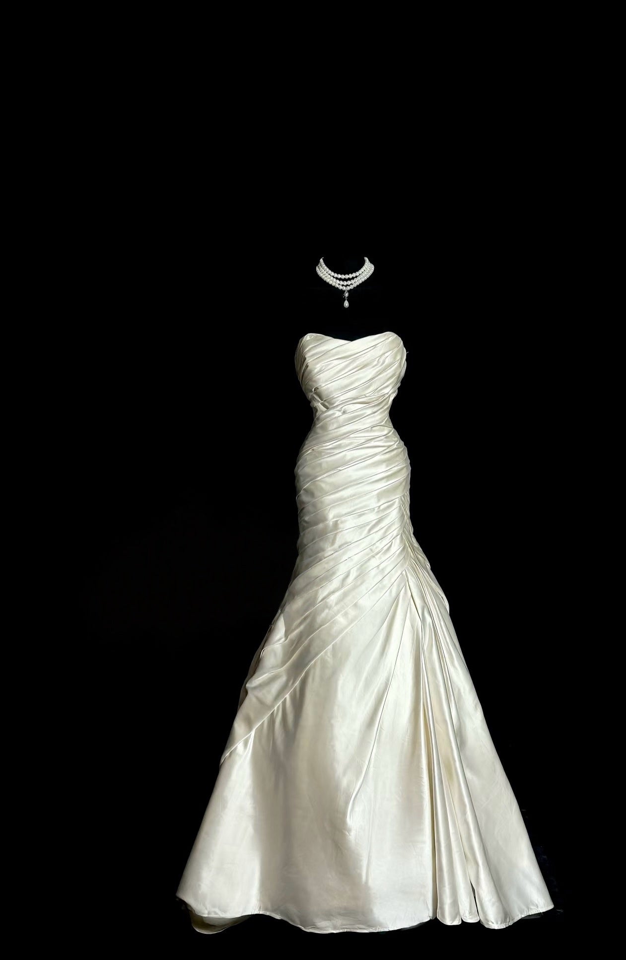 Strapless Mermaid Satin Wedding Dress Elegant Bridal Dress J7989