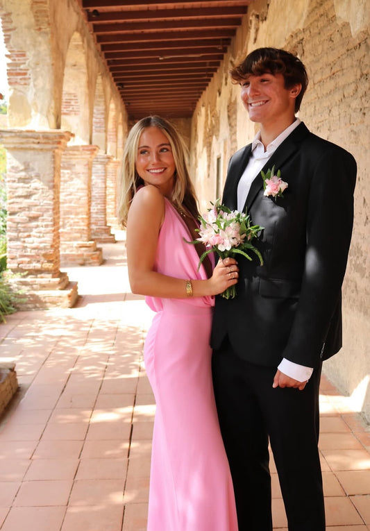Halter Pink Mermaid Long Prom Dress Graduation Dress J7880