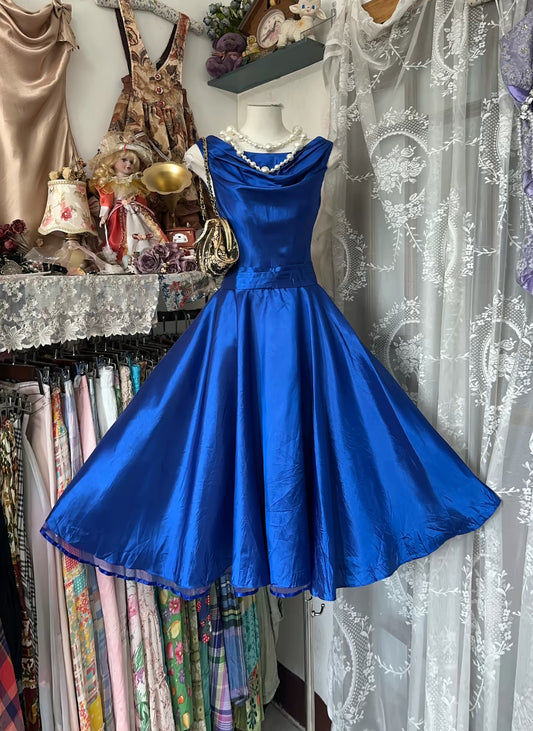 A Line Blue Short Homecoming Dress Satin Party Dress J8511