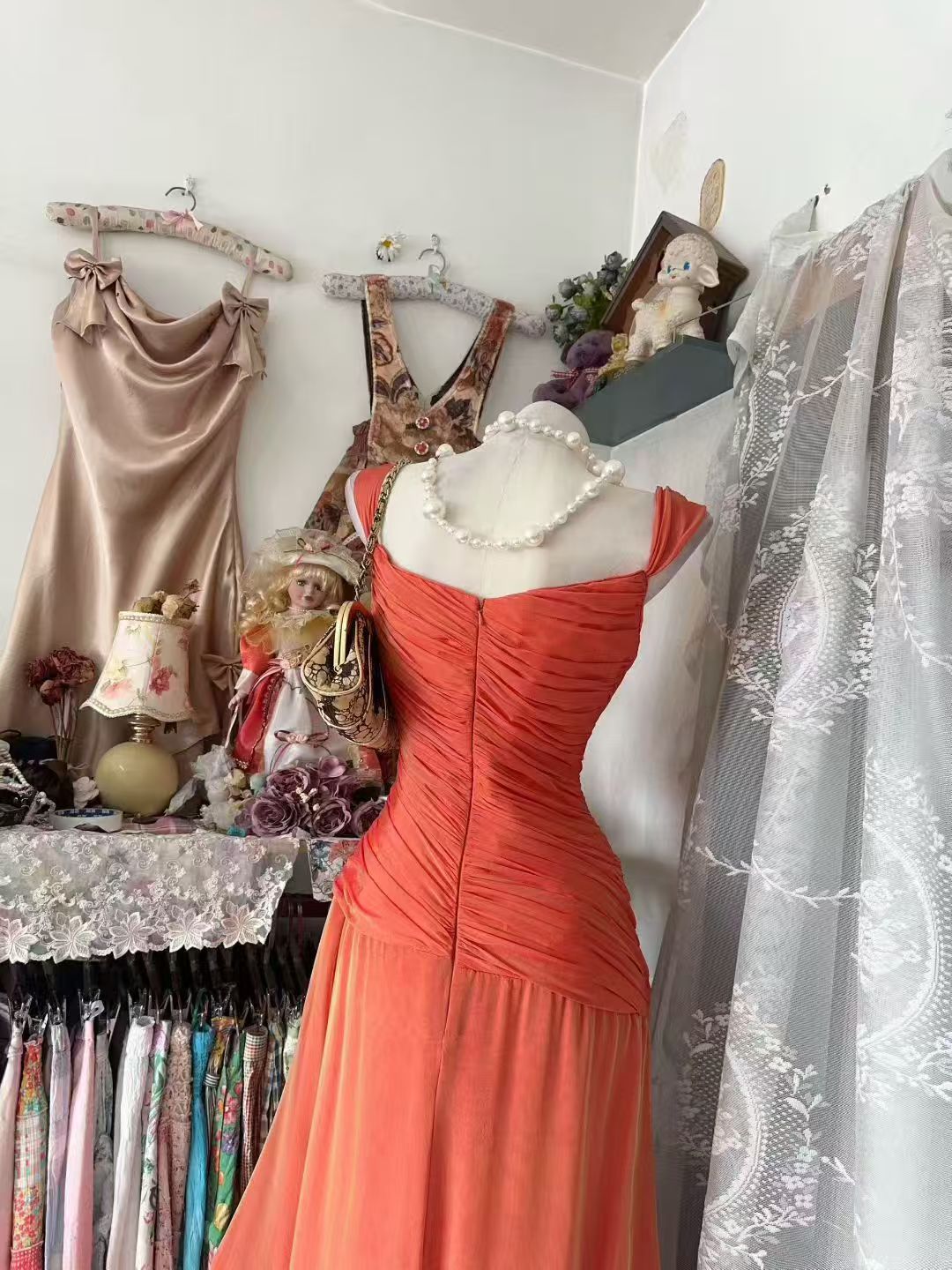 Elegant Orange Formal Prom Dress Sheath Evening Dress  J10519