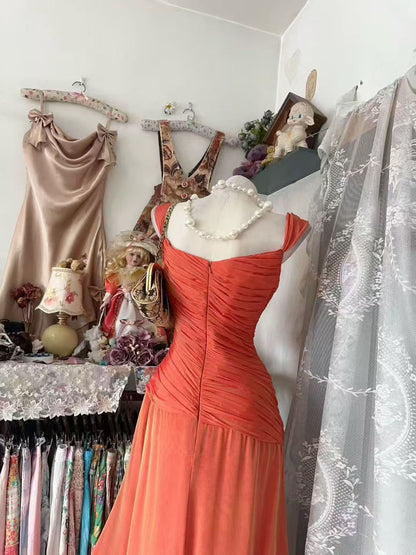 Elegant Orange Formal Prom Dress Sheath Evening Dress  J10519