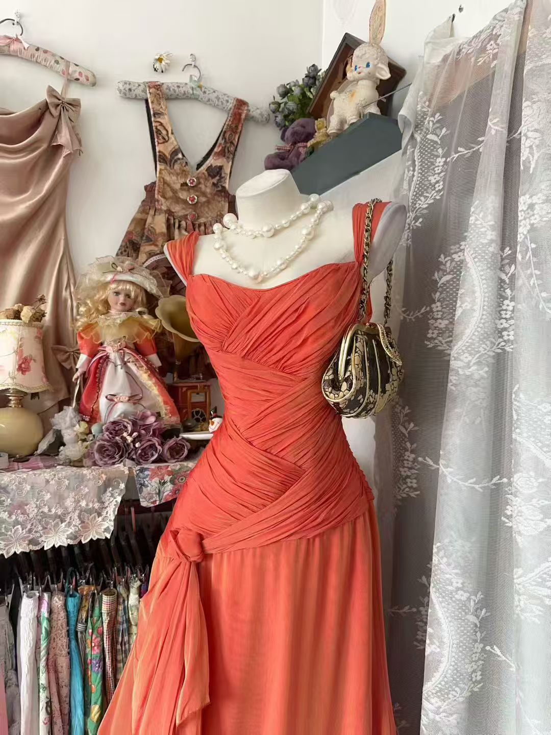 Elegant Orange Formal Prom Dress Sheath Evening Dress  J10519