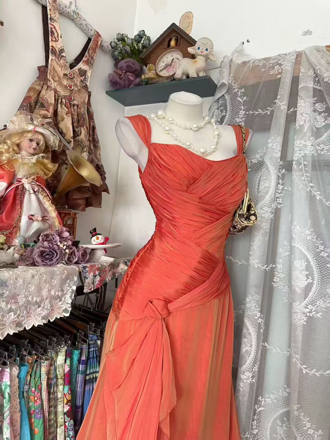 Elegant Orange Formal Prom Dress Sheath Evening Dress  J10519