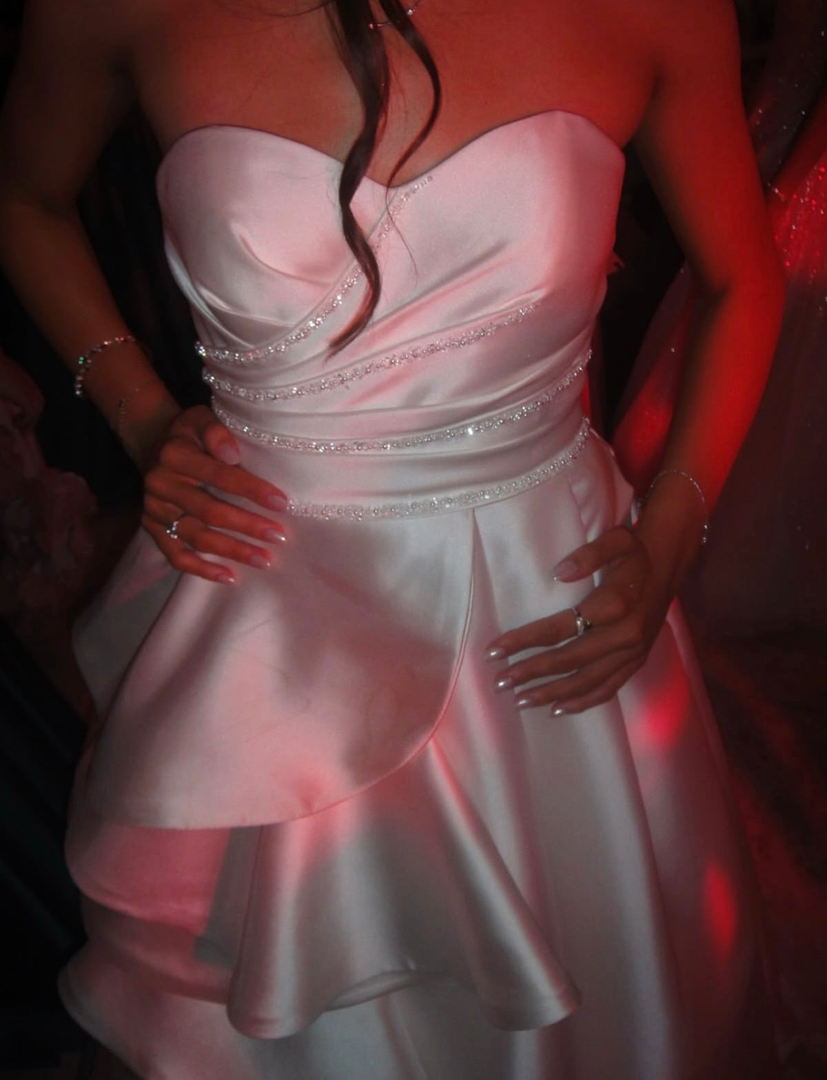 Elegant Sweetheart A Line Layered Wedding Dress For Bride  J11974