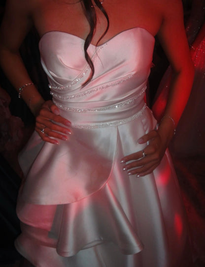 Elegant Sweetheart A Line Layered Wedding Dress For Bride  J11974