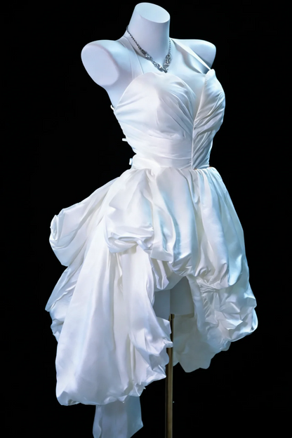 Robe de bal bustier violette en satin avec appliques, robe de soirée formelle J9413