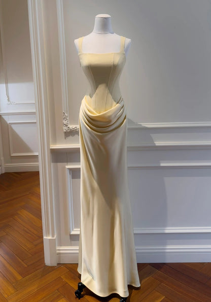 Trägerloses silbernes Vintage-Abendkleid, A-Linie, Geburtstagskleid J9370