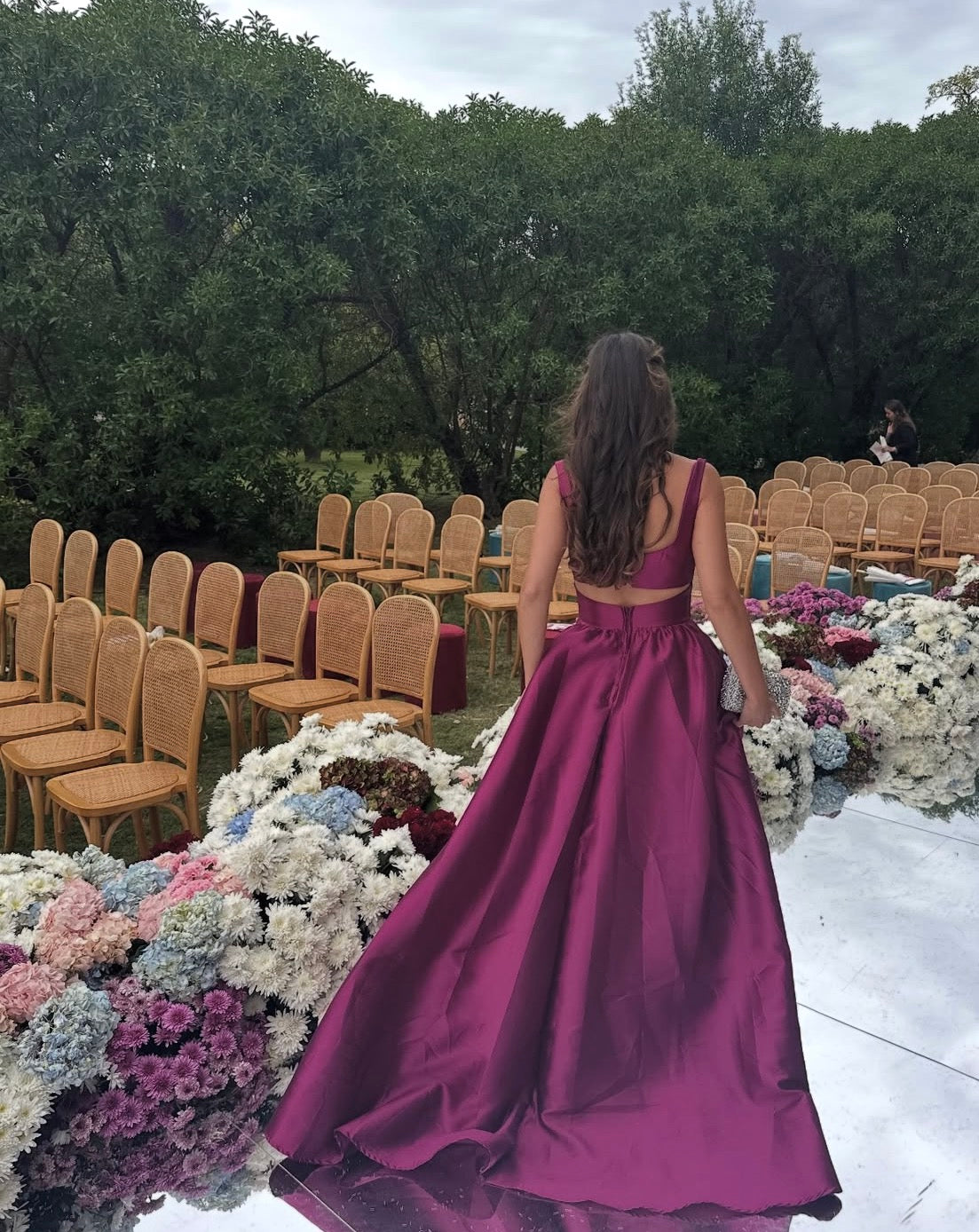 Trägerloses silbernes Vintage-Abendkleid, A-Linie, Geburtstagskleid J9370