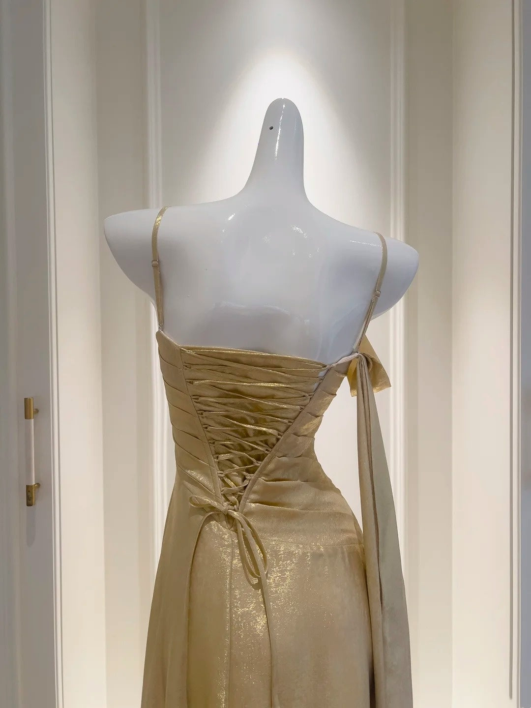 Gold Formal Prom Dress A Line Evening Gown  J10280