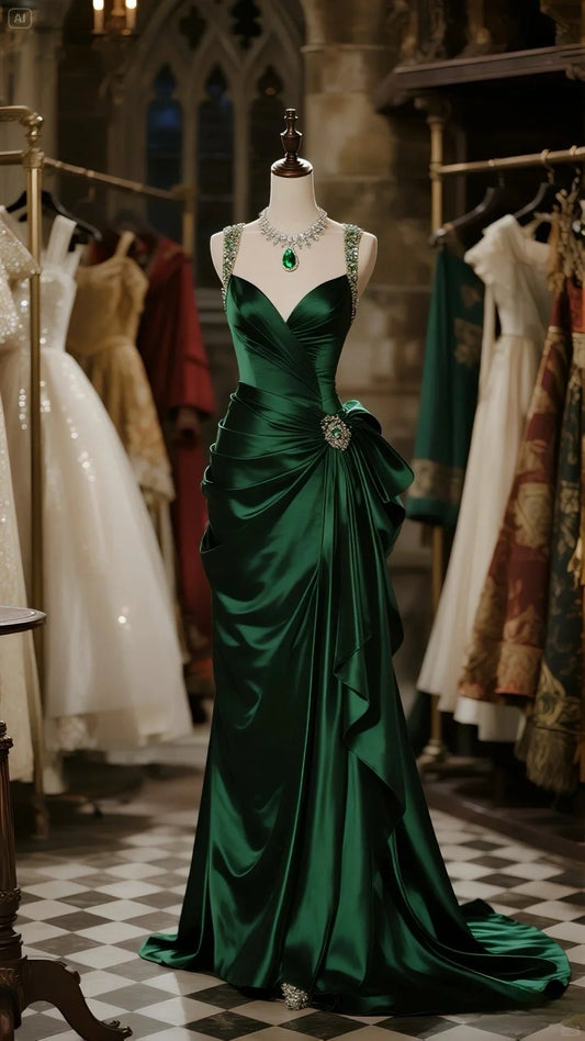 Trägerloses silbernes Vintage-Abendkleid, A-Linie, Geburtstagskleid J9370