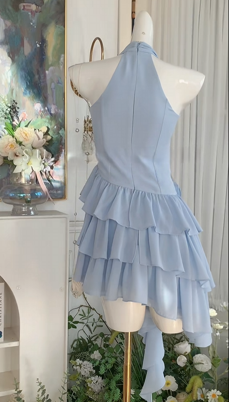 Trägerloses silbernes Vintage-Abendkleid, A-Linie, Geburtstagskleid J9370