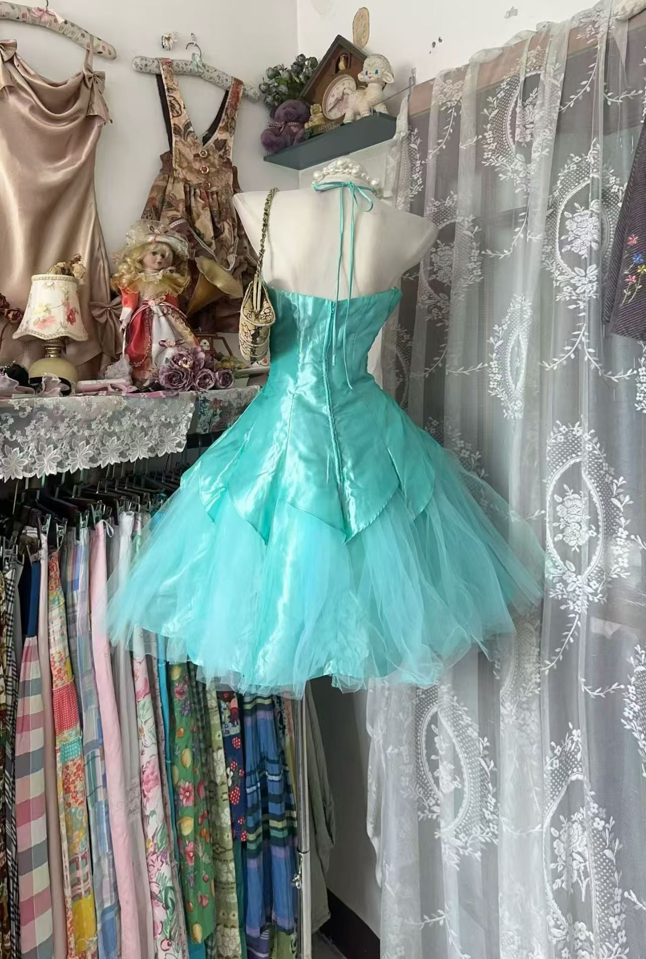 Robe de bal bustier violette en satin avec appliques, robe de soirée formelle J9413