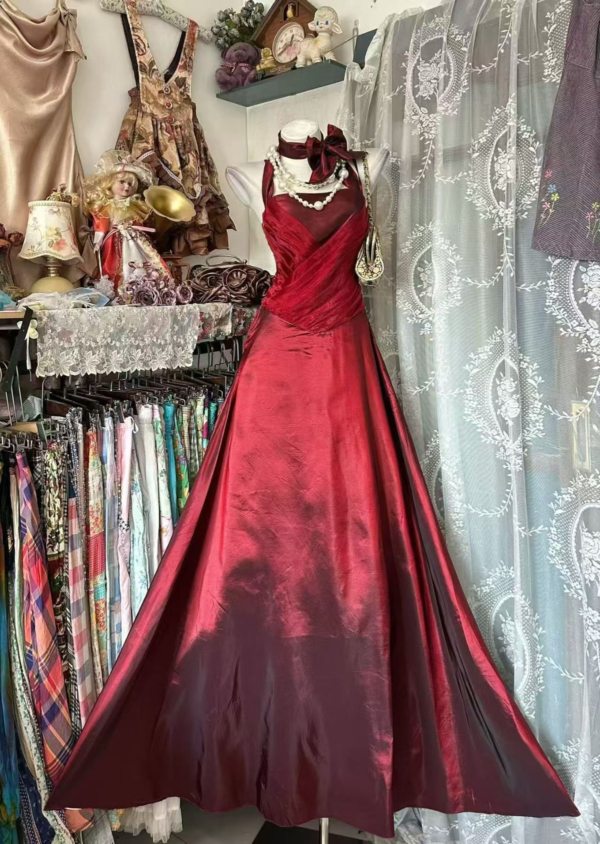 Trägerloses silbernes Vintage-Abendkleid, A-Linie, Geburtstagskleid J9370