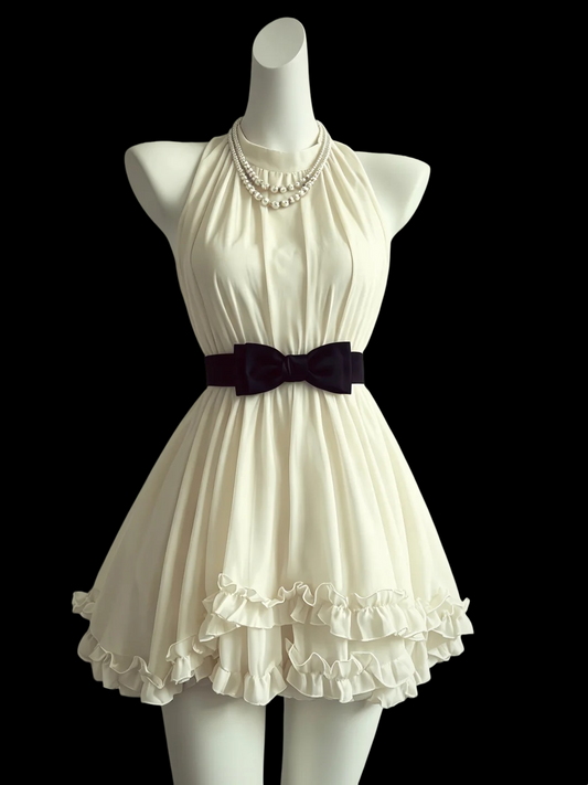 Halter A Line Chiffon Homecoming Dress Ruffled Party Dress J10894