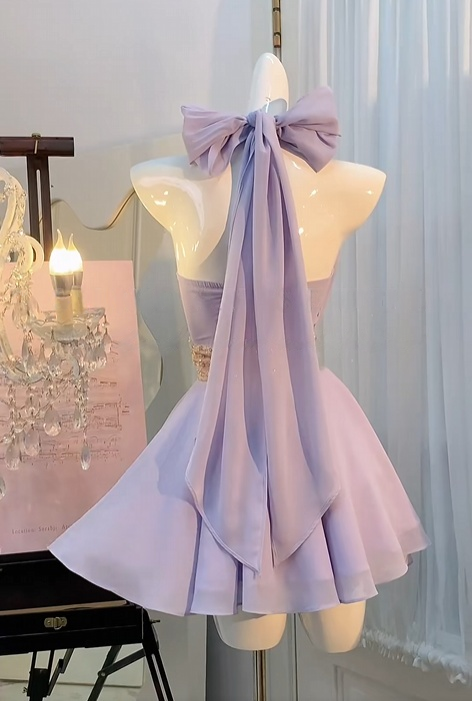 Trägerloses silbernes Vintage-Abendkleid, A-Linie, Geburtstagskleid J9370