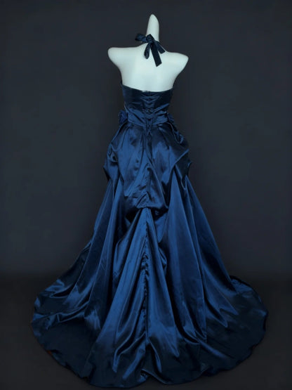 Trägerloses silbernes Vintage-Abendkleid, A-Linie, Geburtstagskleid J9370