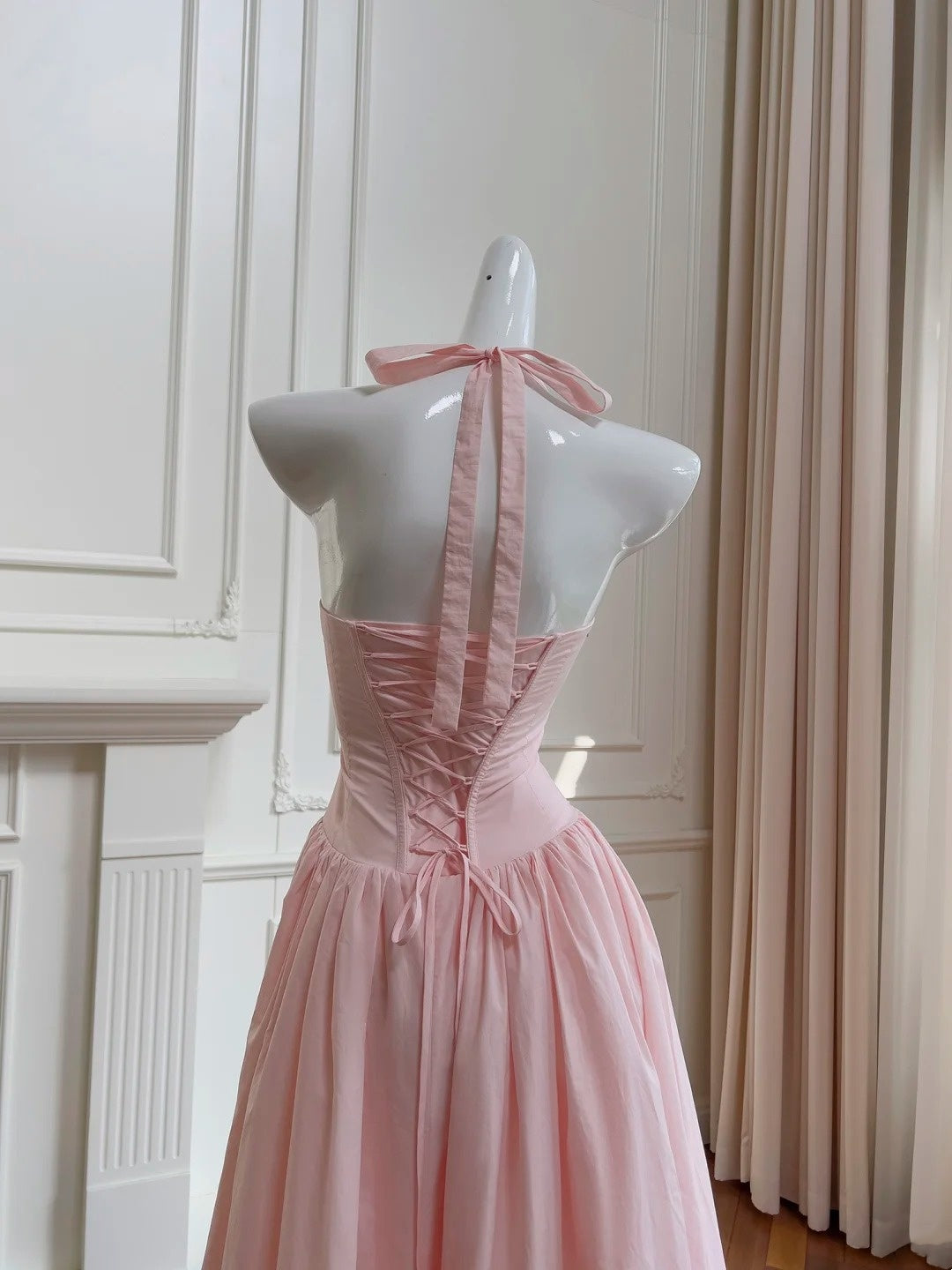 Trägerloses silbernes Vintage-Abendkleid, A-Linie, Geburtstagskleid J9370