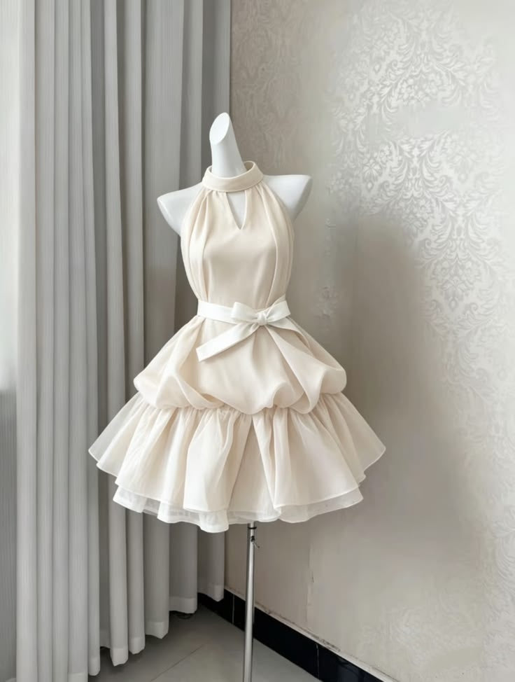 Halter A Line Short Homecoming Dress Birthday Outfit   J11379