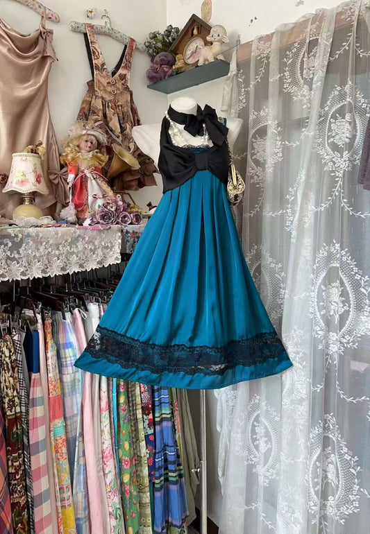 Halter A Line Teal Satin Homecoming Dress Short Party Dress  J10858