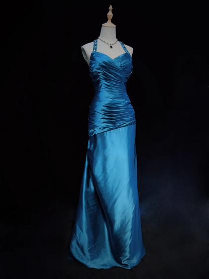 Robe de bal bustier violette en satin avec appliques, robe de soirée formelle J9413