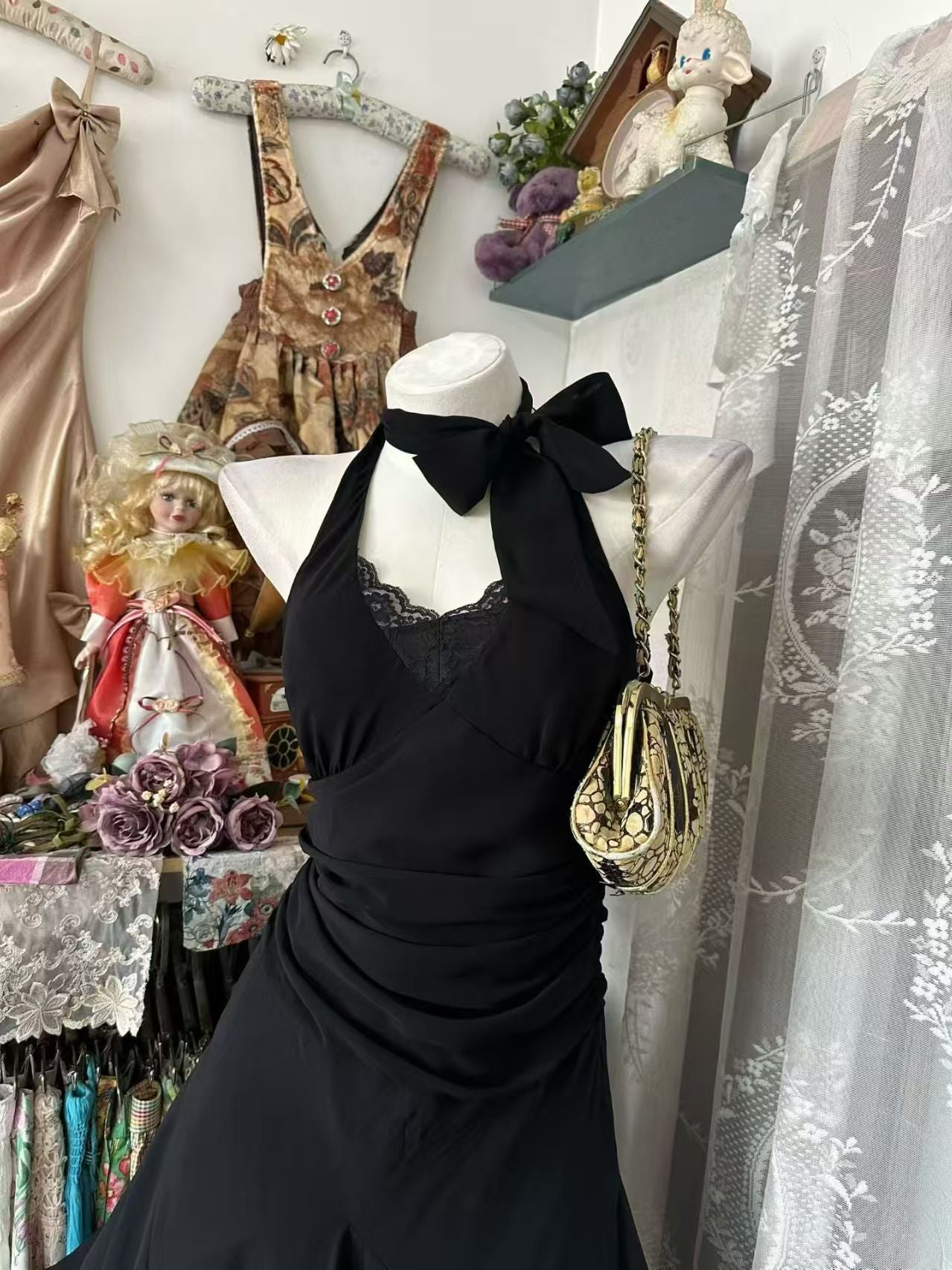 Trägerloses silbernes Vintage-Abendkleid, A-Linie, Geburtstagskleid J9370