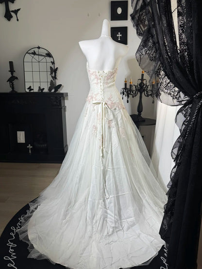 Trägerloses silbernes Vintage-Abendkleid, A-Linie, Geburtstagskleid J9370