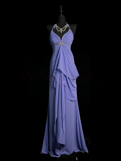 Robe de bal bustier violette en satin avec appliques, robe de soirée formelle J9413