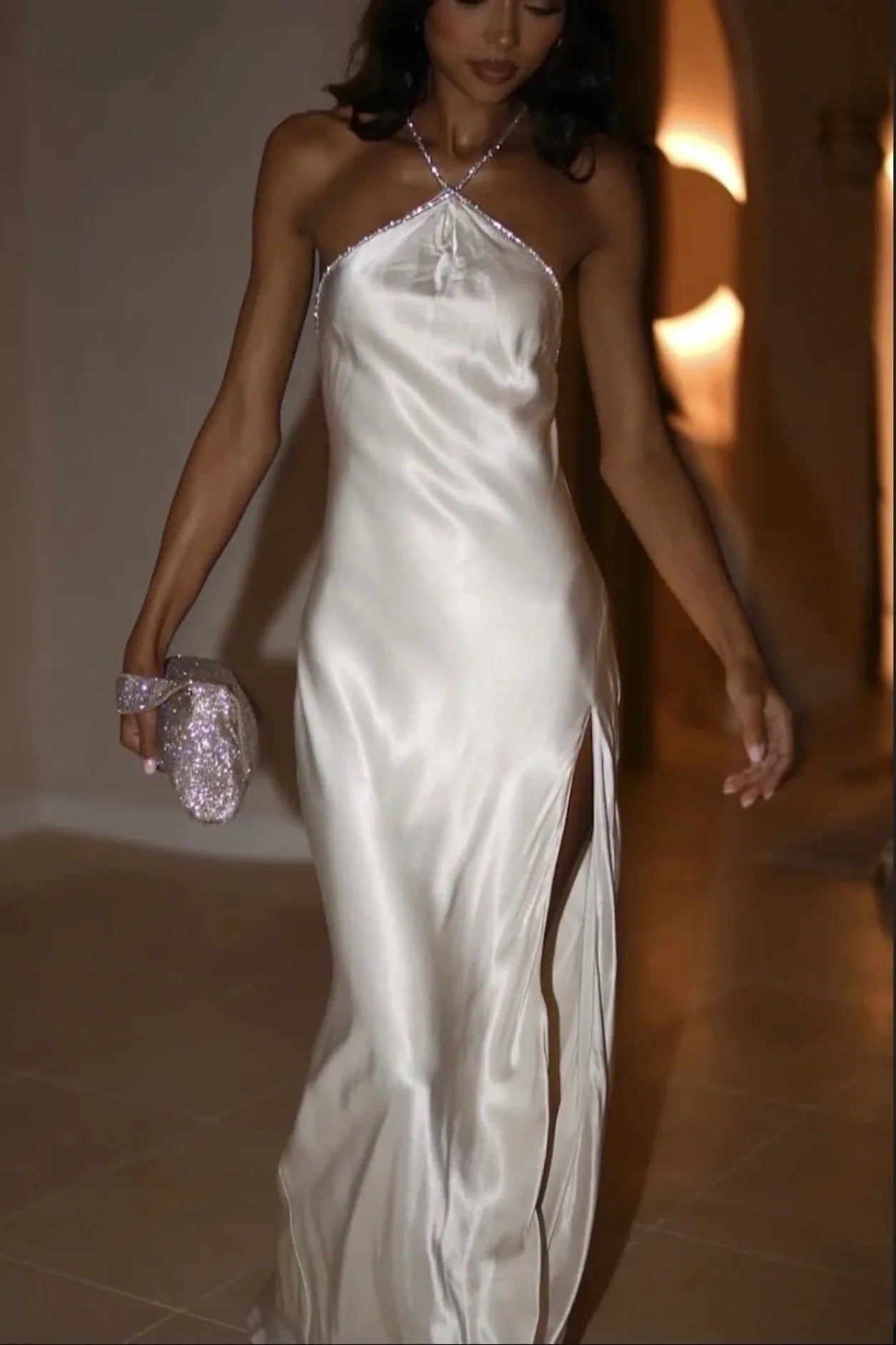Robe de bal bustier violette en satin avec appliques, robe de soirée formelle J9413