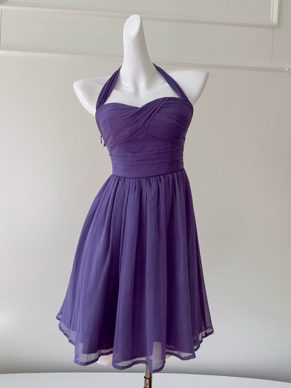 Robe de bal bustier violette en satin avec appliques, robe de soirée formelle J9413